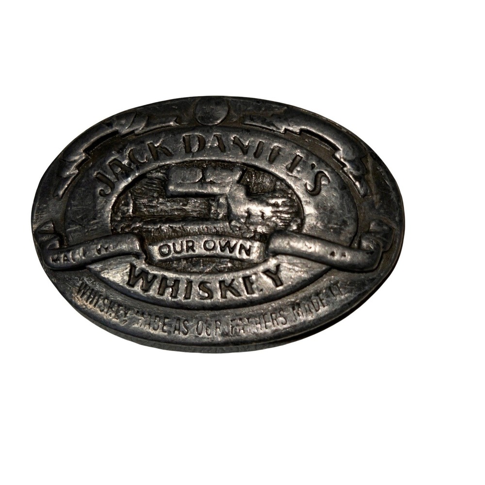Vintage 1989 Jack Daniels‎ Silver Belt Buckle Bergamot Buckle Co.